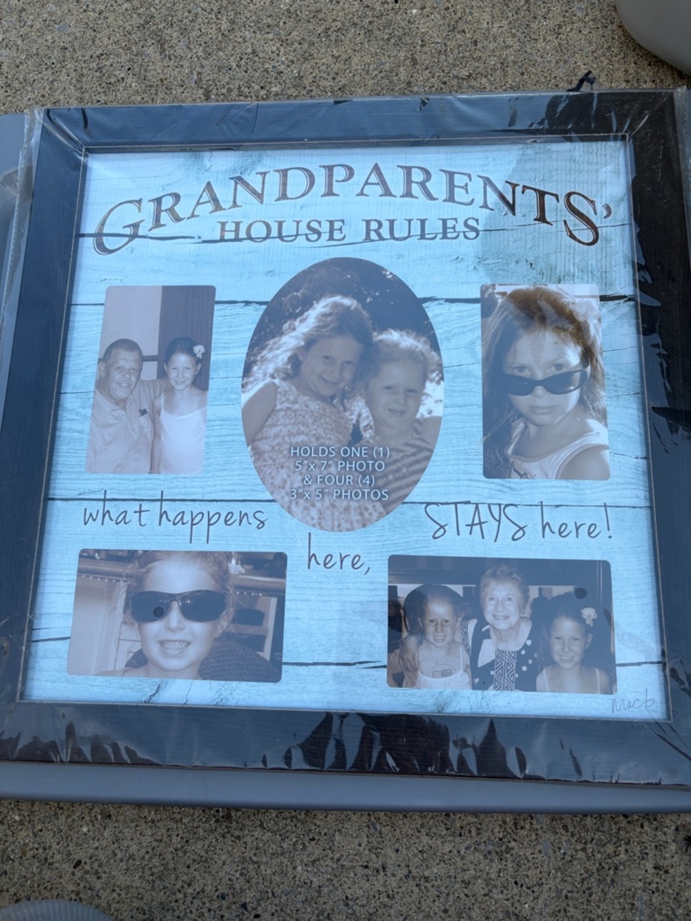Grandparents' House Rules Photo Frame - Blue